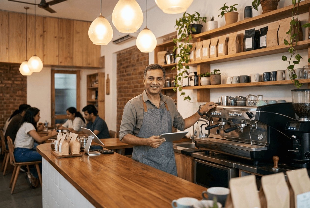 Indian bakery owner