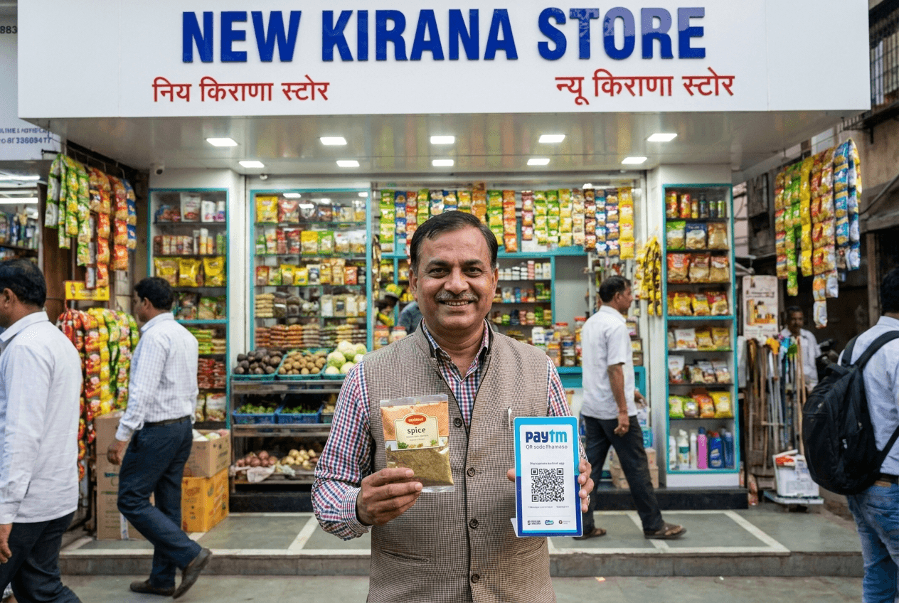 Indian kirana store owner